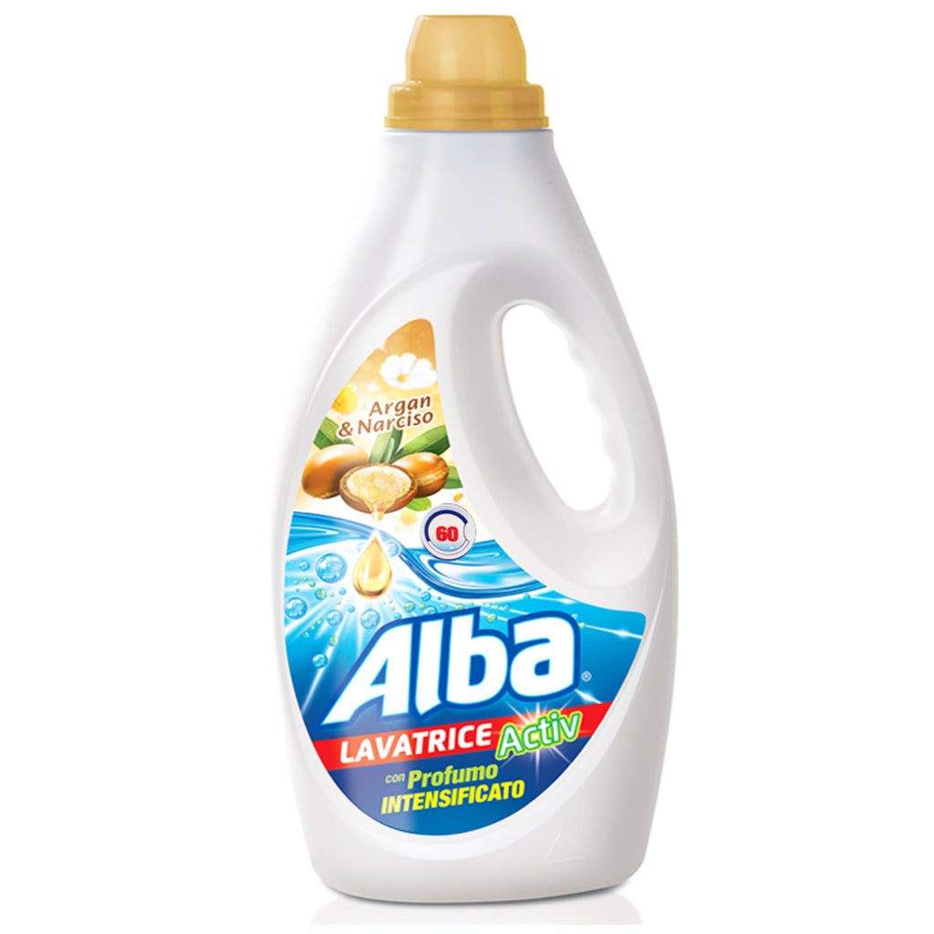 Alba Lavatrice Activ Flüssigwaschmittel Argan & Narzisse – 60 Waschladungen, 3 Liter