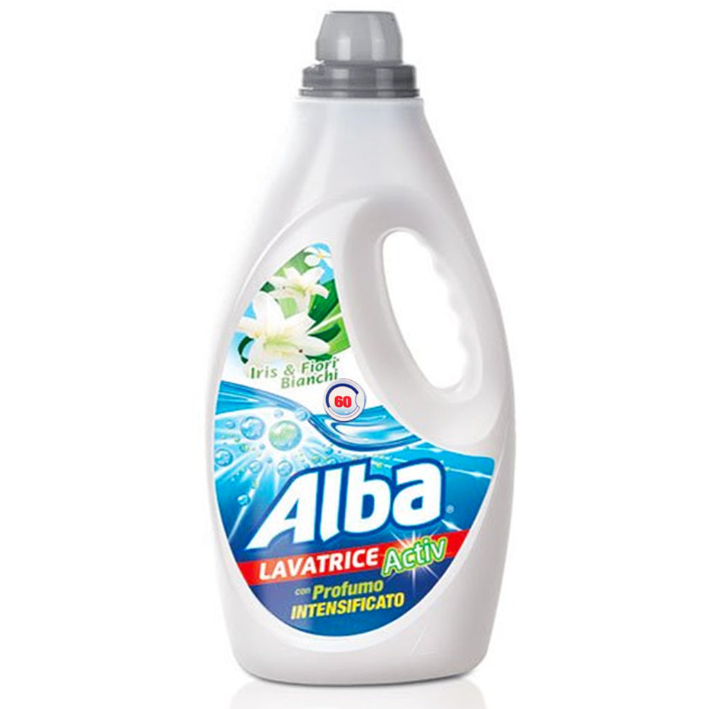 Alba Lavatrice Activ Flüssigwaschmittel Iris e Fiori Bianchi – 60 Waschladungen, 3 Liter