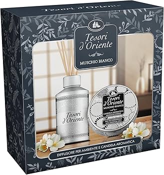 Tesori d'Oriente Geschenkset Muschio Bianco Raumdiffusor & Duftkerze